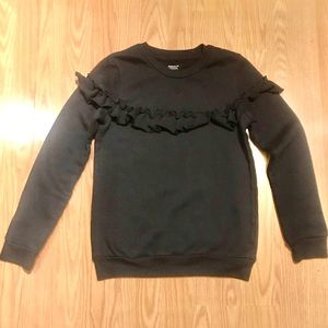 French Toast: Girls' Long Sleeve Ruffle Sweatshirt